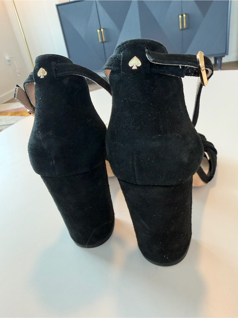 Kate Spade Black Suede Mona Heeled Sandals - Picture 5 of 6